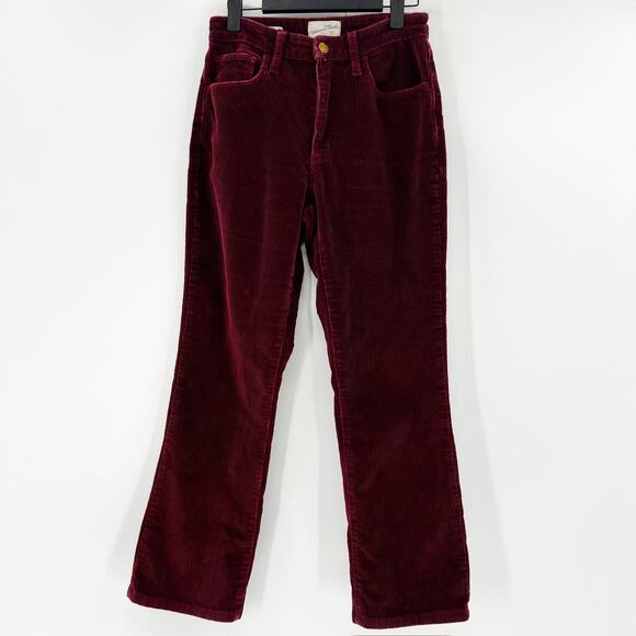 Universal Thread Maroon‎ Corduroy High Rise Ankle Bootcut 4 - Picture 2 of 6
